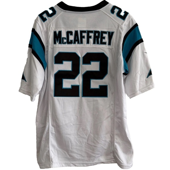 NFL x Nike Carolina Panthers White Jersey #22 McCaffrey Mens Jersey Small - Picture 2 of 5